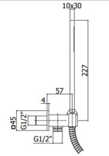 Ручной душ с гибким шлангом 150 см, штуцером и держателем, белый матовый Cezares CZR-DEFA4-BIO